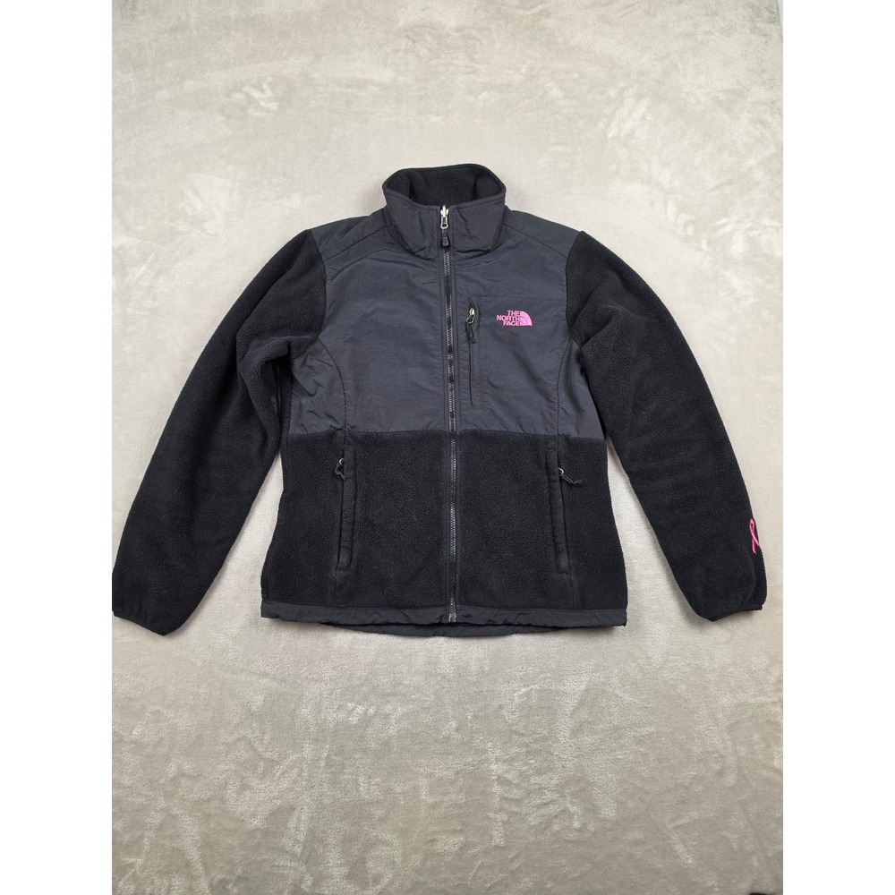 The North Face Denali Fleece Jacket Womens M Black Breast Cancer Awareness *Read